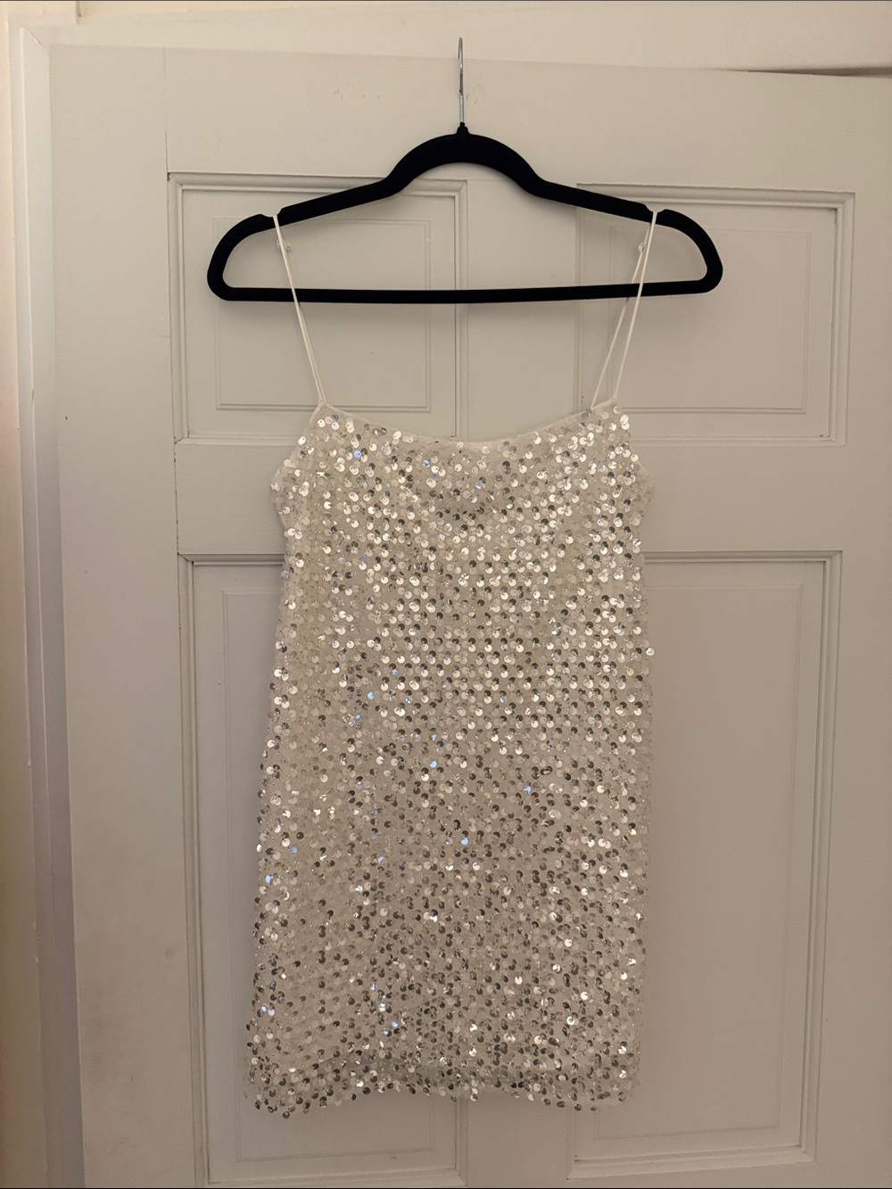 Shona Joy Ivory Sequin Mini Slip Dress
